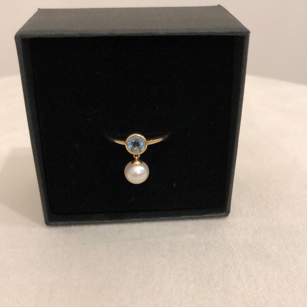 Ross-Simons Gold Ring with Blue Gem and Pearl